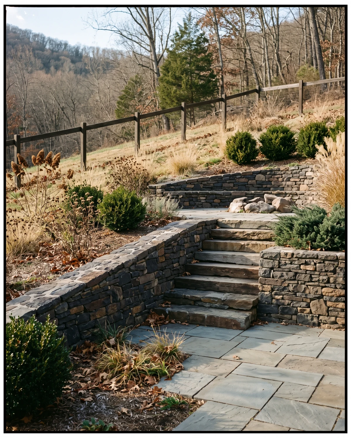 Generated Rocky Mount hardscape planning concept showing a distinct material and outdoor-room inspiration view