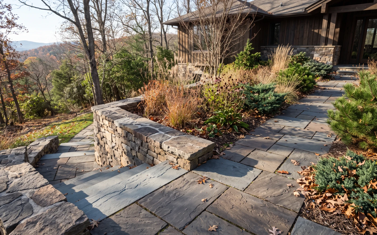 Generated Rocky Mount hardscape planning concept showing a distinct hardscape material and transition detail