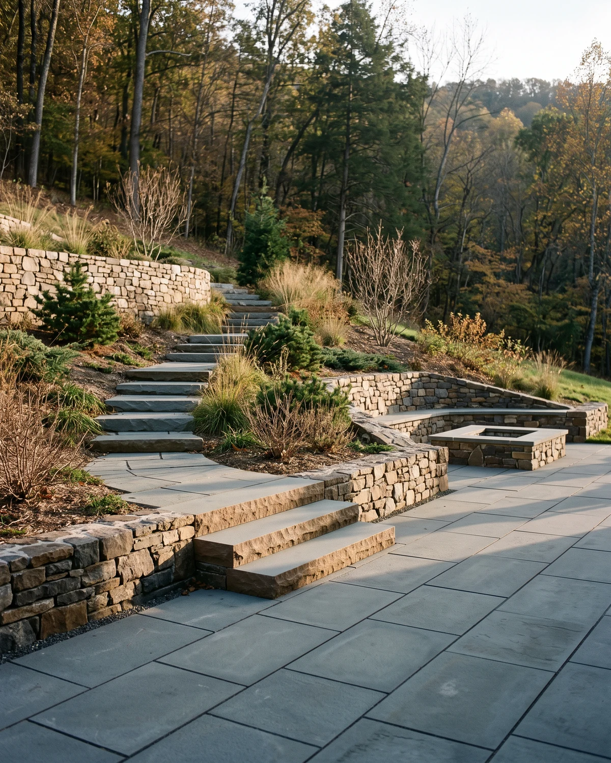 Generated Rocky Mount hardscape planning concept showing an atmospheric project-context view